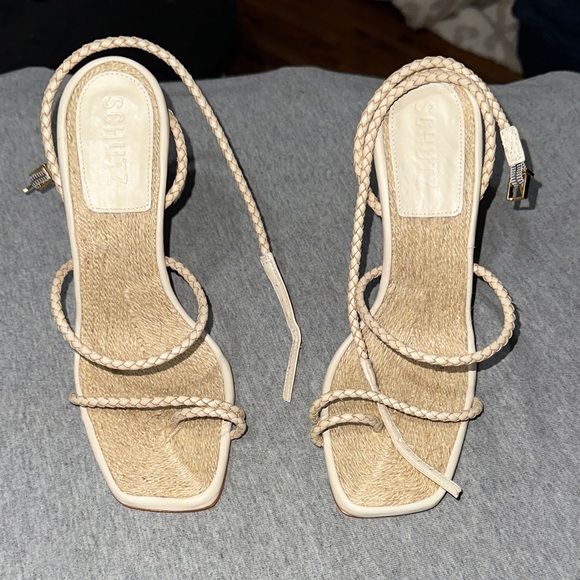 SCHUTZ Women's Cream Braided Sandals - Picture 1 of 5